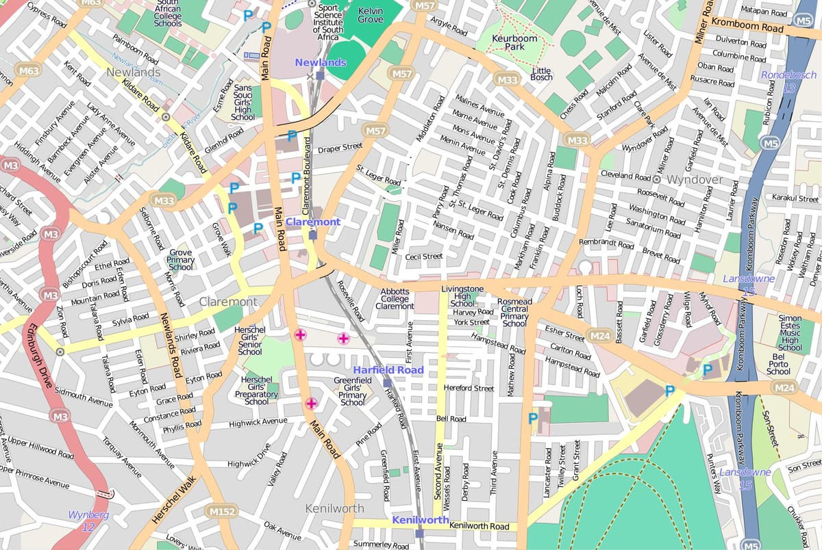 mapa da antena mapa de Cidade do Cabo