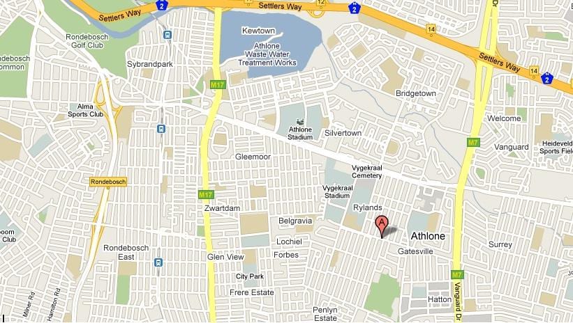mapa de athlone Cidade do Cabo