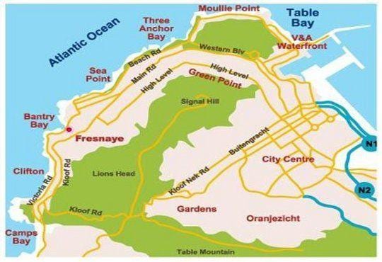 mapa de bantry bay, Cidade do Cabo