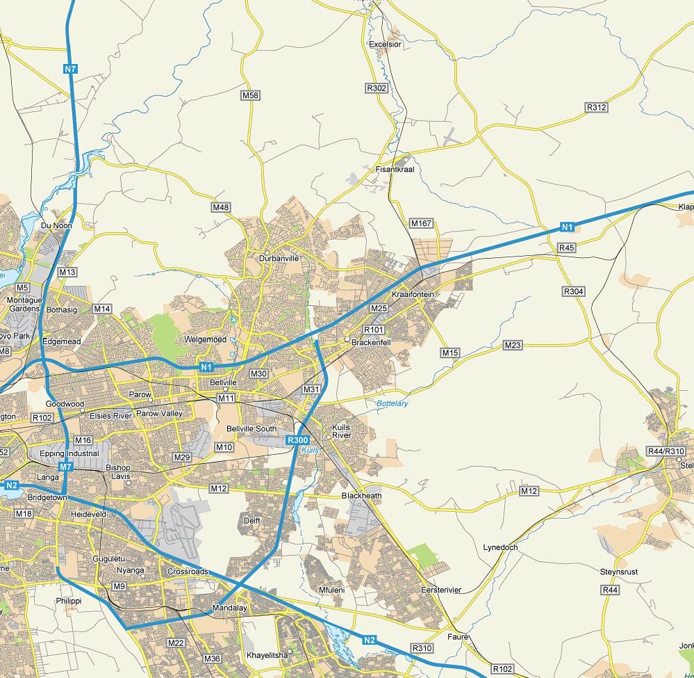 mapa de brackenfell Cidade do Cabo