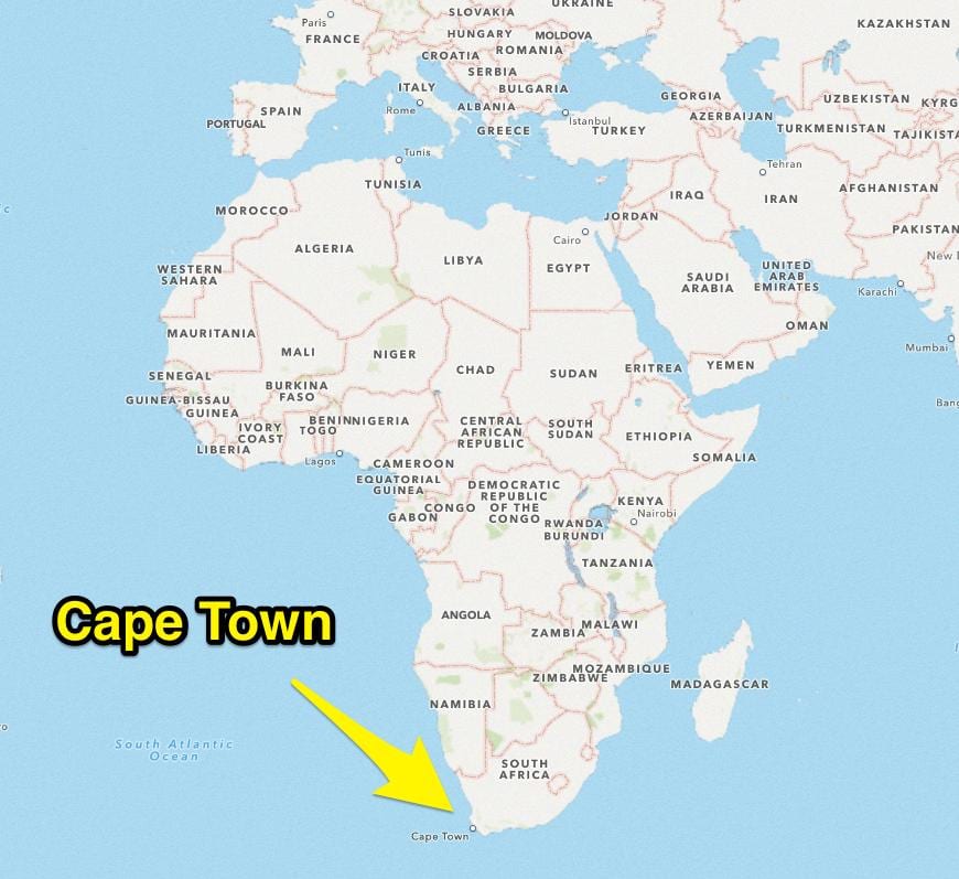 Cidade do cabo, cidade do mapa de África do Sul