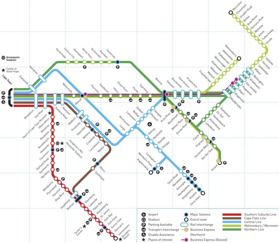 Cidade do cabo estação mapa