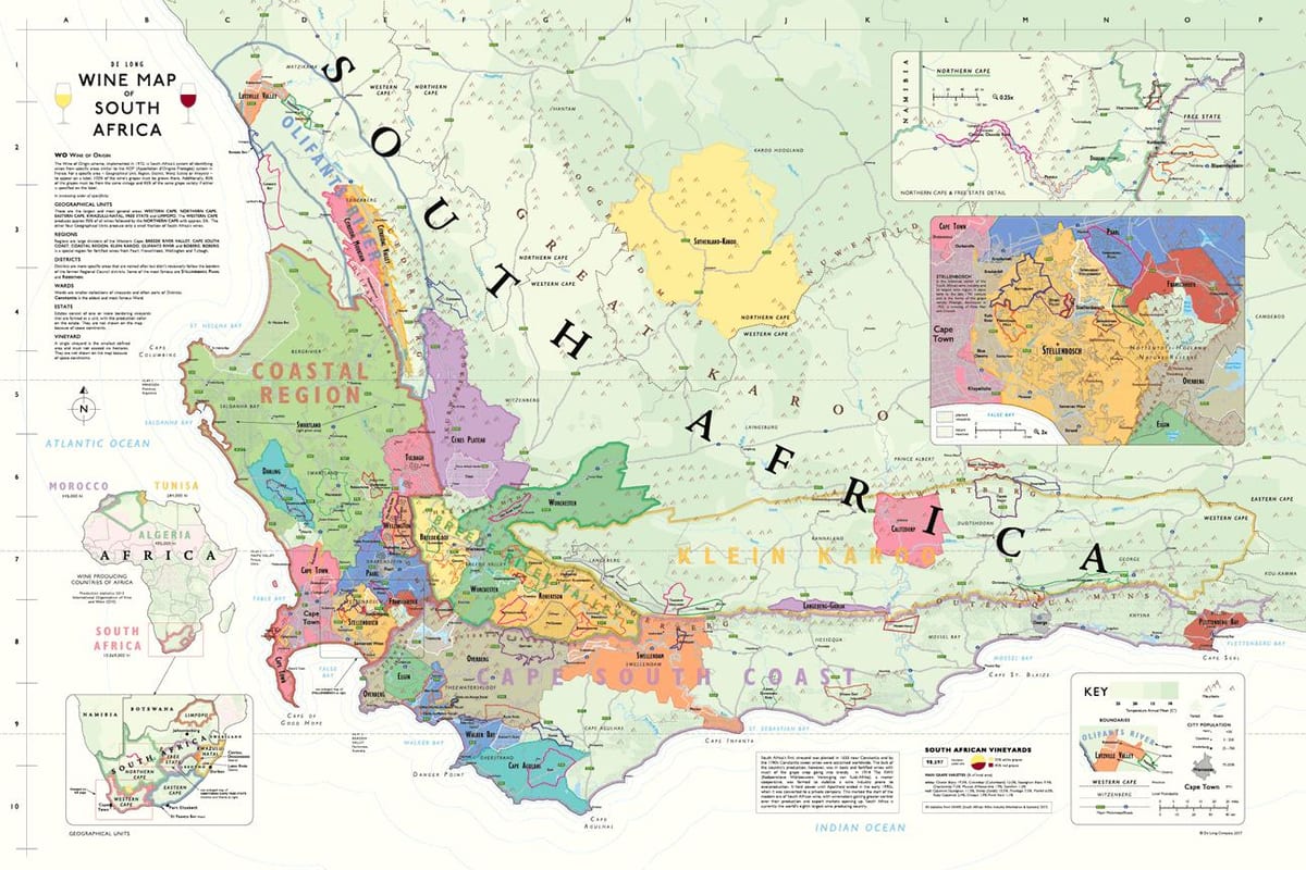 mapa de franschhoek vinícolas