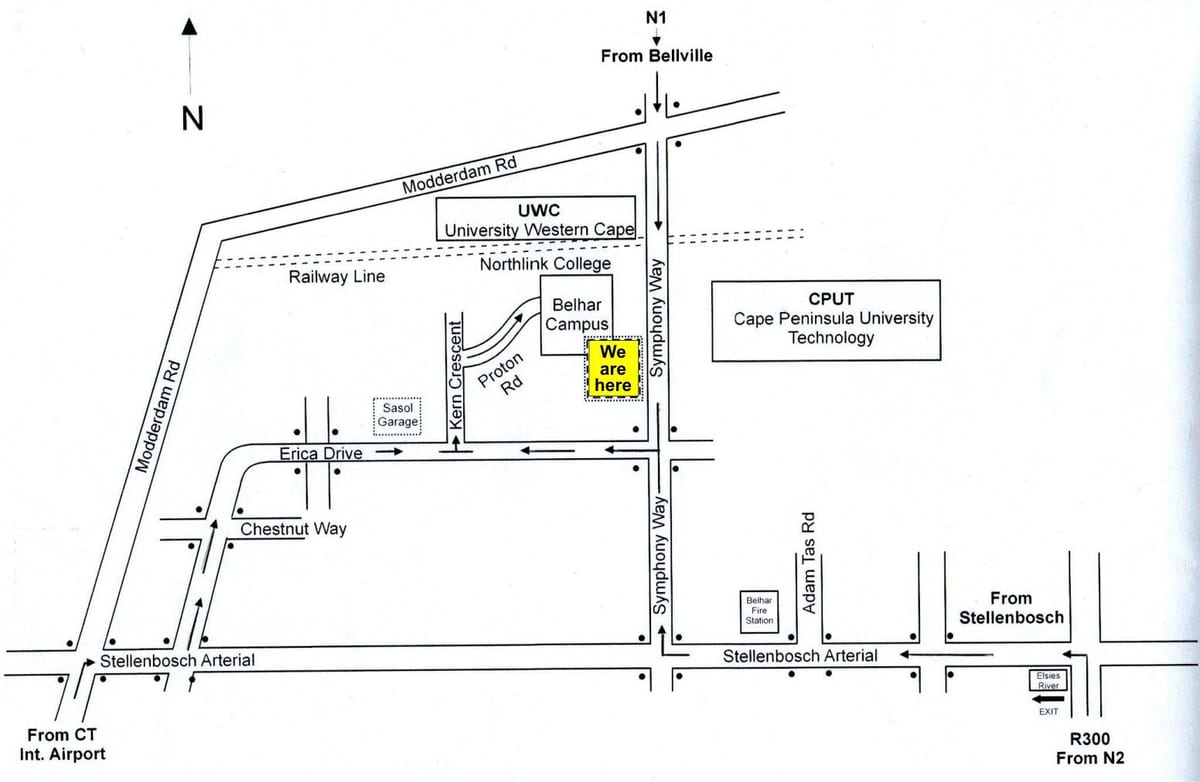 mapa de cput Cidade do Cabo campus