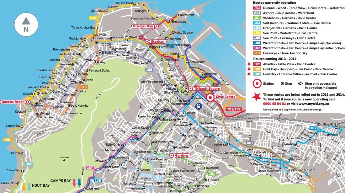 mapa da flecha de ouro rota de ônibus