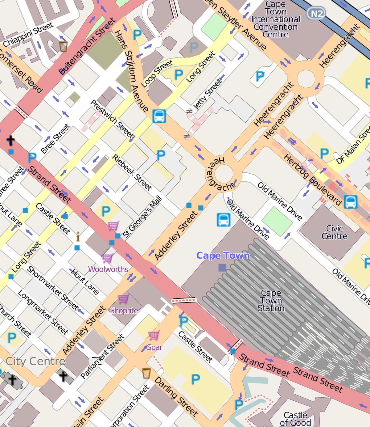 mapa de heerengracht rua Cidade do Cabo