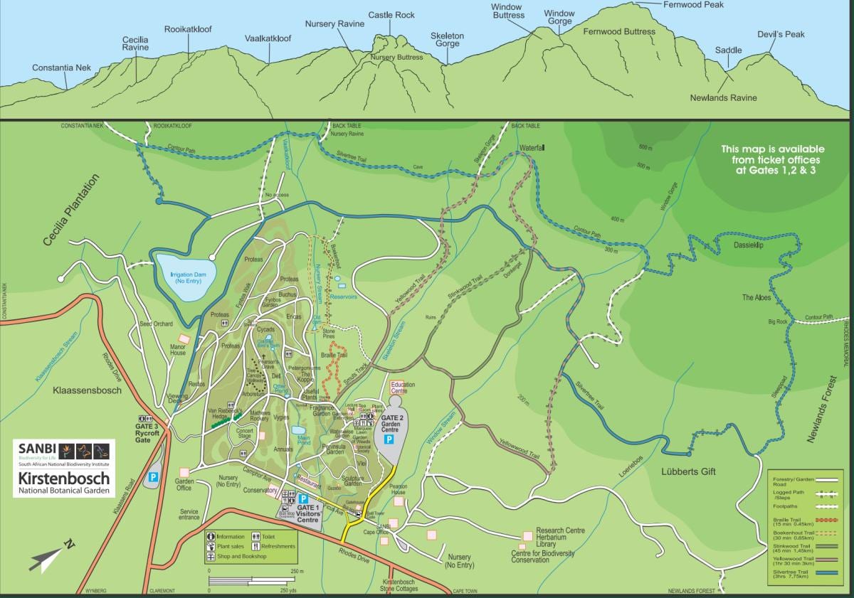 mapa de kirstenbosch