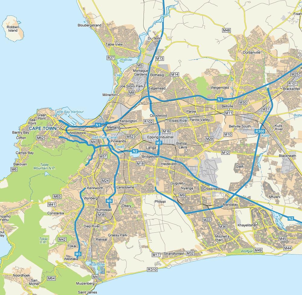 mapa de langa em Cidade do Cabo