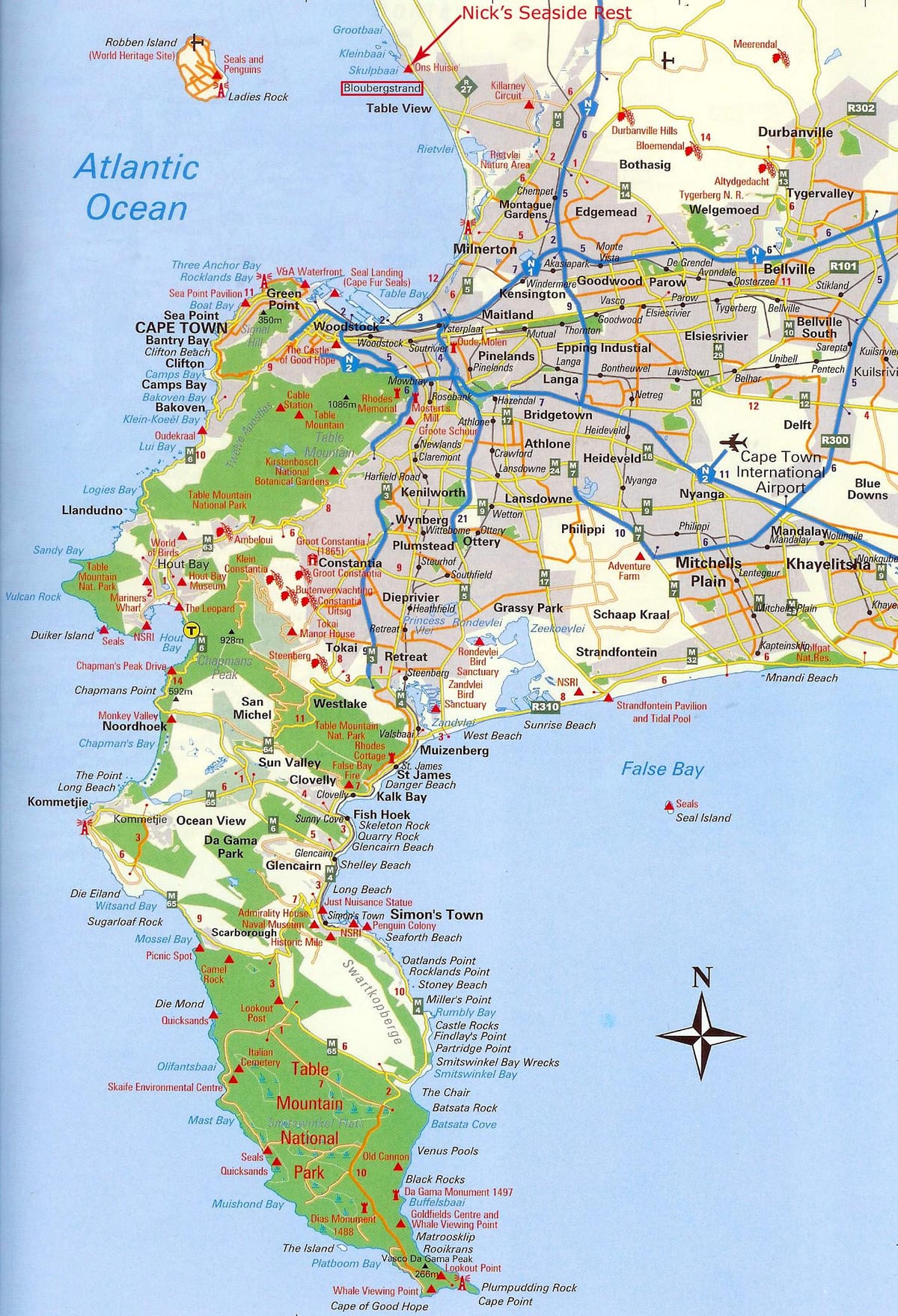 um mapa de Cidade do Cabo