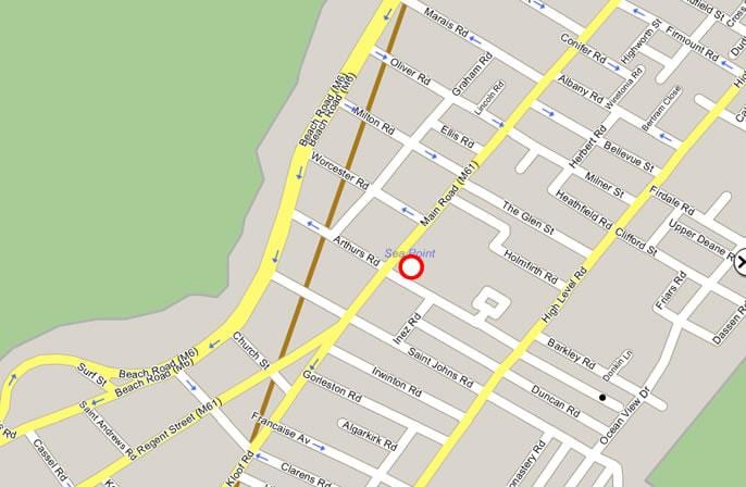 mapa de sea point em Cidade do Cabo