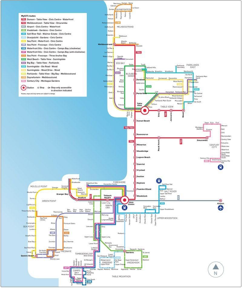 myciti ônibus mapa de rotas