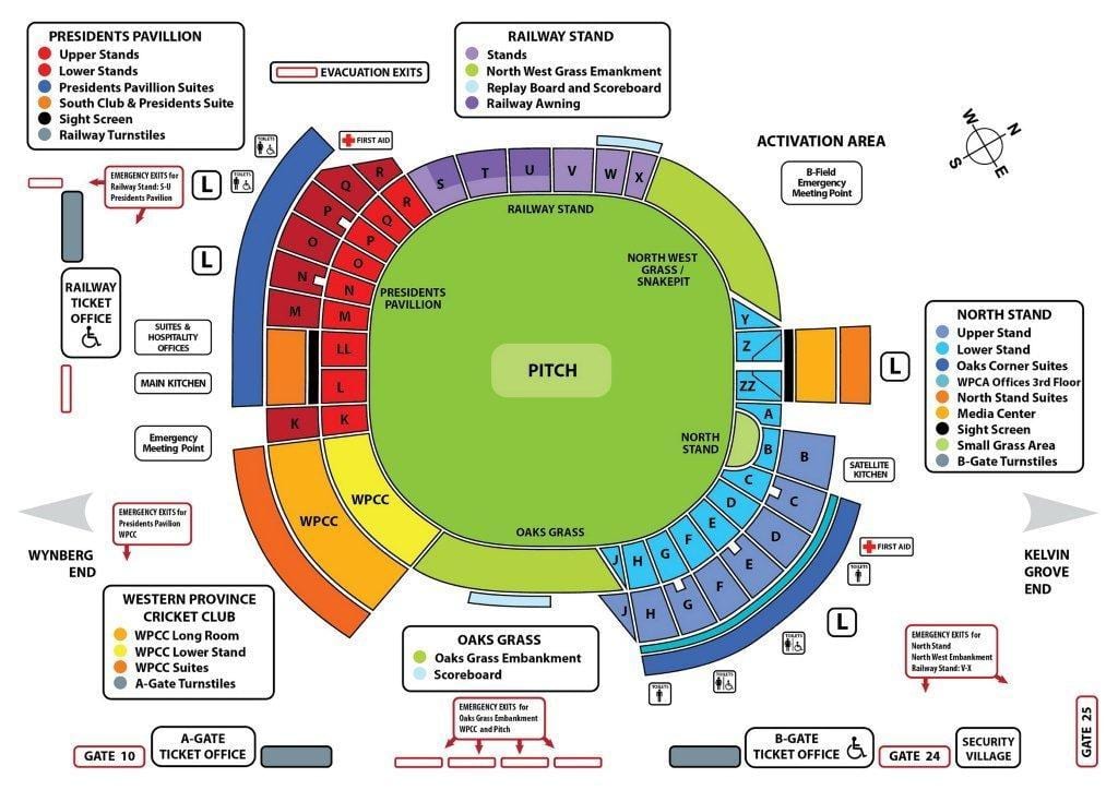 newlands estádio de cricket mapa