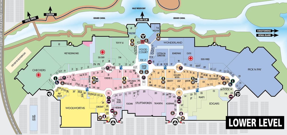 canal walk shopping centre mapa