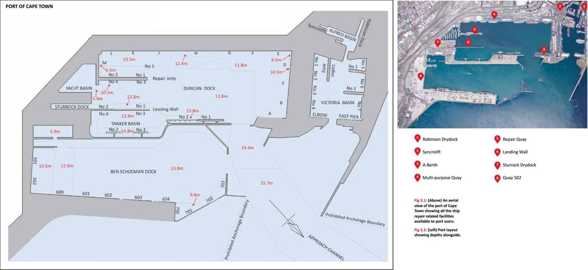 mapa do porto da Cidade do Cabo