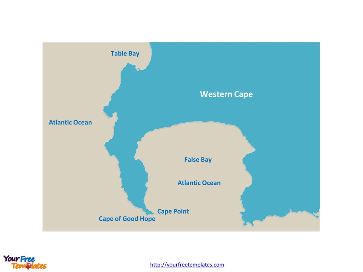 mapa de table bay, África do Sul