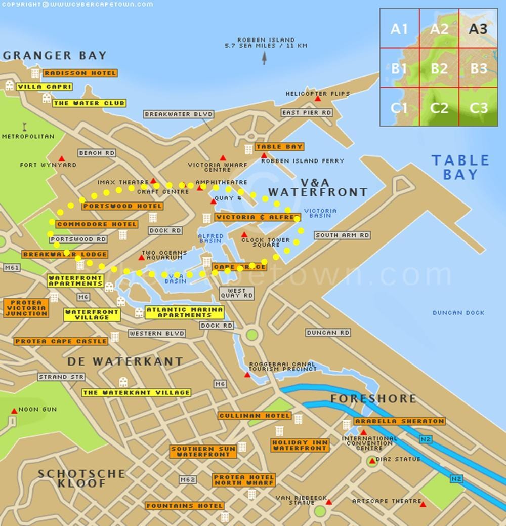 v&a waterfront na Cidade do Cabo mapa