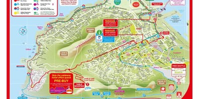 Ônibus vermelho de Cape Town mapa de rotas