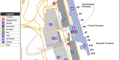 Cape Town international airport terminal mapa