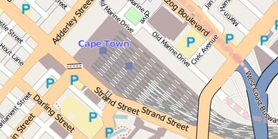 Mapa de barrack street, Cidade do Cabo