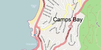 Mapa de camps bay em Cidade do Cabo