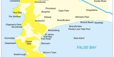 Mapa de cape peninsula tour