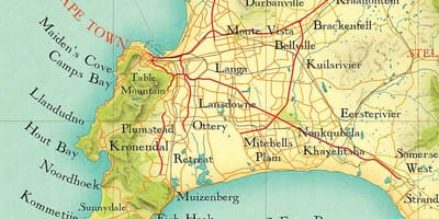 Cidade do cabo mapa de localização
