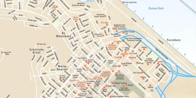 Mapa de rua da Cidade do Cabo, África do Sul