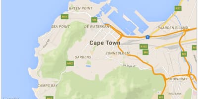 Mapa de de waterkant em Cidade do Cabo