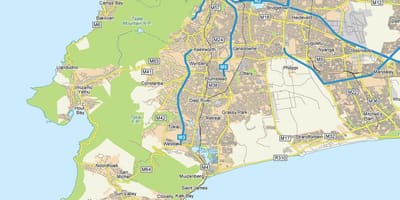 Mapa da diep rio Cidade do Cabo