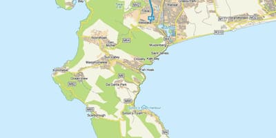 Mapa de fish hoek, África do Sul
