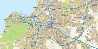 Mapa de langa em Cidade do Cabo