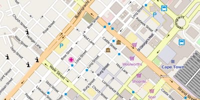 Mapa de loop street, Cidade do Cabo