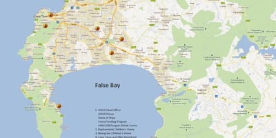 Mapa da Cidade do Cabo e arredores