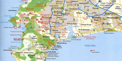 Um mapa de Cidade do Cabo