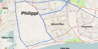Mapa de nyanga, Cidade do Cabo