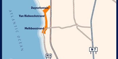 Mapa de west beach, Cidade do Cabo