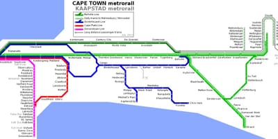 Mapa de Cidade do Cabo a metro