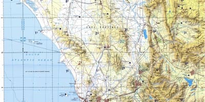 Cidade do cabo, mapa topográfico
