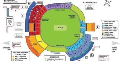Mapa de newlands cricket ground