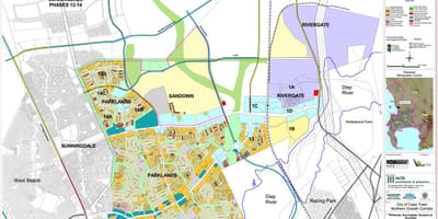Mapa dos parques da Cidade do Cabo 