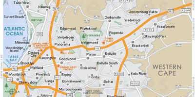 Mapa de plattekloof Cidade do Cabo