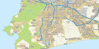 Mapa de plumstead Cidade do Cabo
