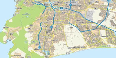 Mapa de schaapkraal Cidade do Cabo