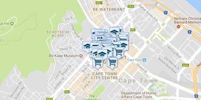 Mapa de shortmarket rua Cidade do Cabo
