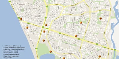 Mapa do modo de exibição de tabela em Cidade do Cabo