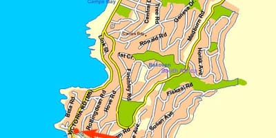 Mapa da vista de mar, Cidade do Cabo
