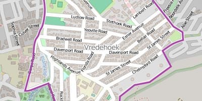 Mapa de vredehoek Cidade do Cabo
