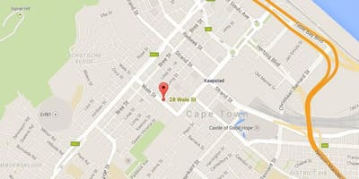 Mapa de wale street, Cidade do Cabo