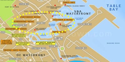 V&a waterfront na Cidade do Cabo mapa
